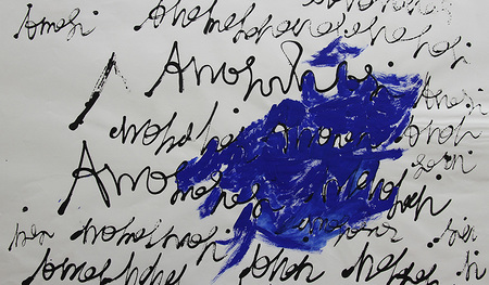 Anita Baier, 50 x 70 cm, o.T., Serie Schriftbilder 2012.  