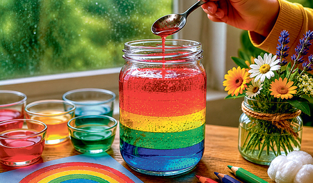 Mach dir deinen eigenen Regenbogen im Glas! 
