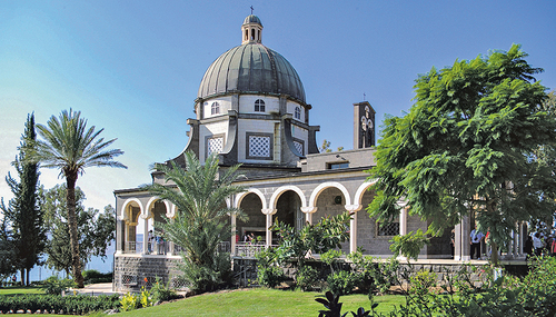 Allen Heilig-Land-Pilgern vertraut:  die Kirche auf dem Berg der Seligpreisungen.