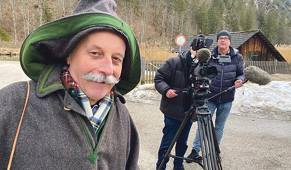 Bei den Dreharbeiten für den Film „Heilige Berge“ 