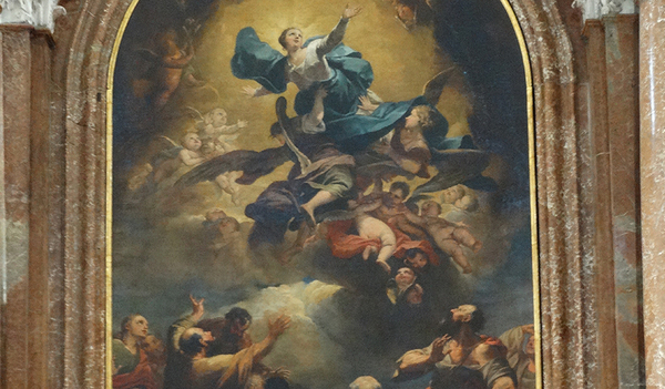 Antonio Bellucci (Belluzzi, 1654–1726/27), Die Aufnahme Mariens in den Himmel, Hochaltarbild, Linz, Alter Dom.