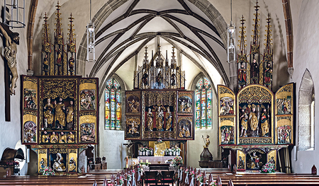 Drei gotische Flügelältere in der Pfarrkirche Waldburg   