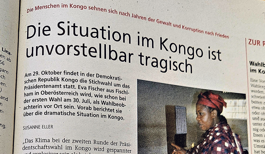 Vor 20 Jahren: Eine Wahlbeobachterin aus Oberösterreich war im Kongo im Einsatz.   