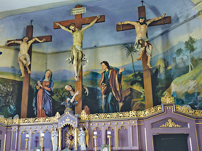 Kreuzigungsszene in der Kalvarienbergkirche von Gmunden.
