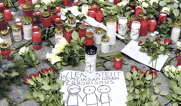 Trauer in Wien nach dem Terroranschlag am 2. November.