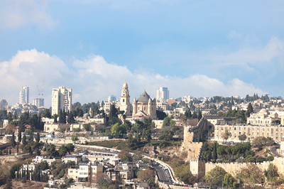 Die Dormitio-Abtei liegt zwischen der jüdischen Neustadt und der palästinensischen Altstadt.