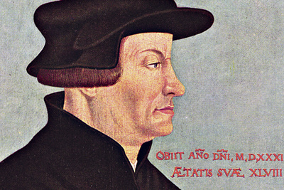 Ulrich Zwingli (1484–1531). Gemälde von Hans Asper, 1549.   