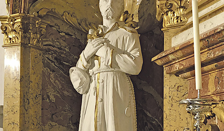 Statue des heiligen Benedict Joseph Labre im Kloster Einsiedeln
