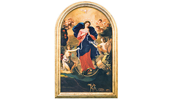 Knotenlöserin. Das Motiv stammt aus Augsburg, dieses Bild hängt im Gästehaus Santa Marta des Vatikan, in dem Papst Franziskus wohnt.