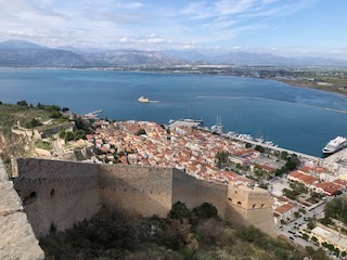 Venezianische Festung in Nafplio mit Weitblick über das Land