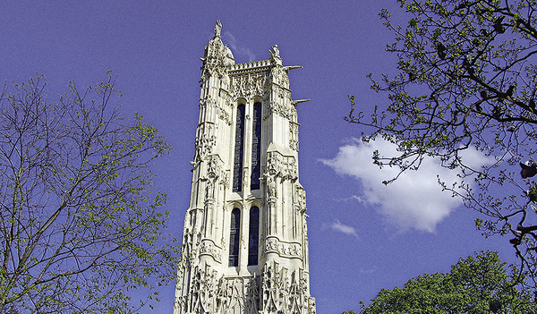 Ein einsamer Fingerzeig in den Himmel: der Tour Saint-Jacques in Paris 