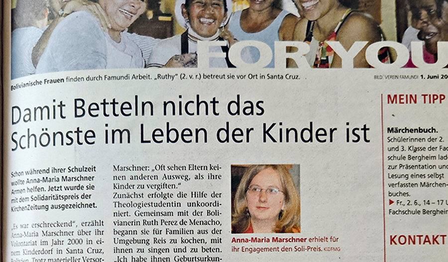 Thema vor 20 Jahren: Hilfe für verarmte Familien in Bolivien. 