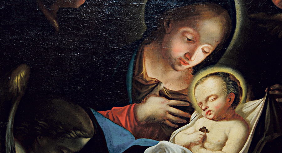 Maria mit Jesus, Darstellung in der Kirche der Kreuzschwestern in Linz.  