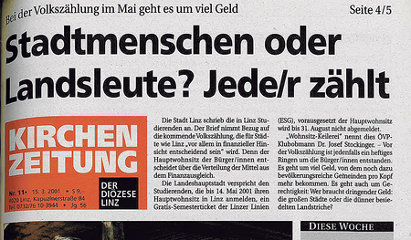 Thema vor 25 Jahren: Die politische Gelddebatte rund um die Volkszählung. 