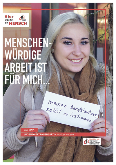 Plakat-Aktion von mensch & arbeit Nettingsdorf