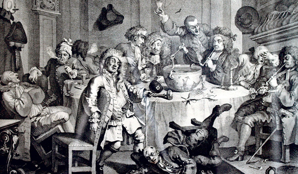 Mitternächtliche Punsch-gesellschaft William Hogarth, (1697–1764)  