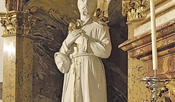 Statue des heiligen Benedict Joseph Labre im Kloster Einsiedeln