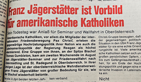 Vor 40 Jahren fand in Ostermiething ein viel beachtetes Jägerstätter-Seminar statt.     