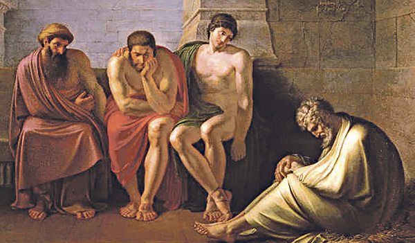 Trost für eine gewisse Zeit: „Hiob (Ijob) und seine Freunde“ –  Gemälde von Eberhard von Wächter 