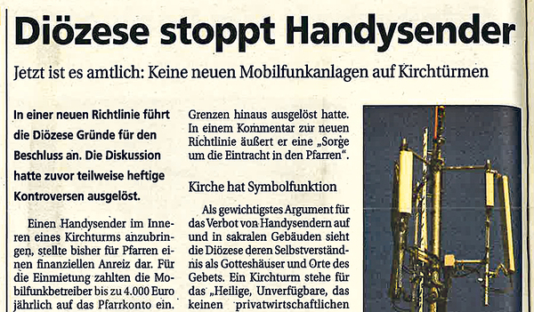 Vor 20 Jahren stoppte die Diözese Handysender auf Kirchtürmen.  