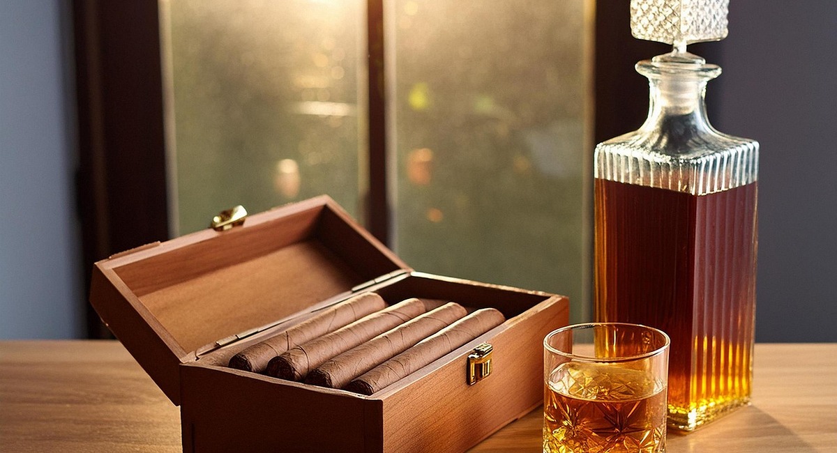Eine Flasche Whisky auf einem Tisch