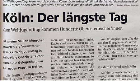Vor 20 Jahren fand der Weltjugendtag in Köln statt. 