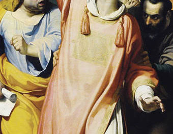 Hl. Erzm?rtyrer Stephanus; die Rede / Apologie / Predigt des hl. Stephanus vor dem Hohen Rat / Sanhedrin; Himmel