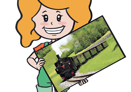 Auf Uschis Postkarte sieht man die Museumsbahn „Wälderbähnle'.