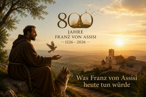 800 Jahre Franz von Assisi / Kirchenzeitung - KI-generiert Was Franz von Assisi heut tun würde