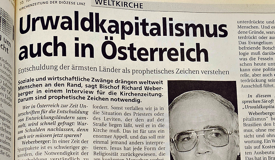 Thema vor 30 Jahren: Die Kapitalismuskritik eines Bischofs.  