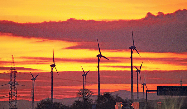 Aus Wind wird elektrischer Strom.
