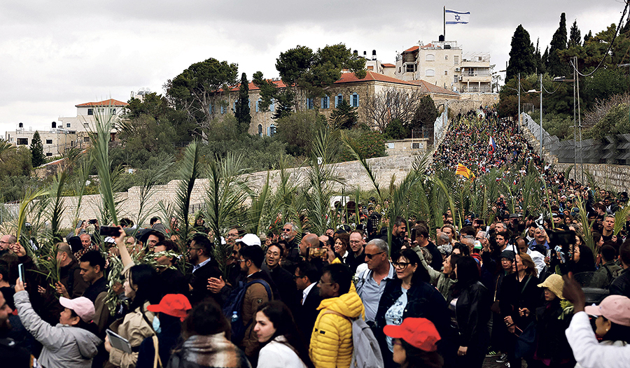 Das Bild von 2025 wird es heuer nicht geben: Palmprozession in Jerusalem. 