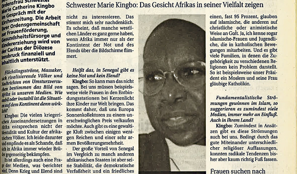 Schwester Marie Kingbo leitete die „Schwestern vom heiligsten Herzen Mariens“.   