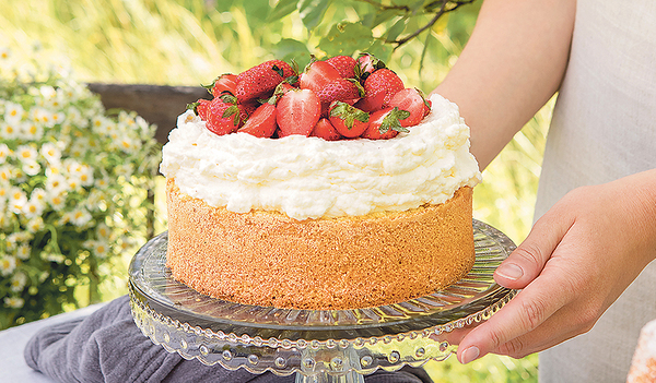 Die Torte schmeckt natürlich auch mit anderen Beeren und anderem Obst.  