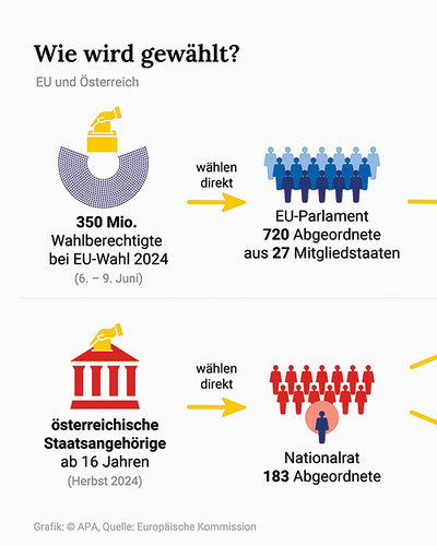 Zu wählen sind im Juni die Abgeordneten zum EU-Parlament, im Herbst die Nationalratsabgeordneten für Österreich.