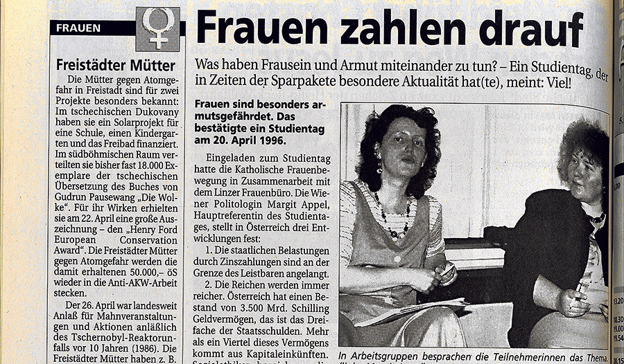 Thema vor 30 Jahren: Die Armutsgefährdung von Frauen in Österreich. 
