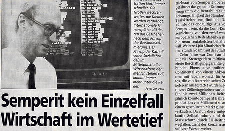 Thema vor 30 Jahren: Das Ende des Traditionsbetriebs Semperit. 