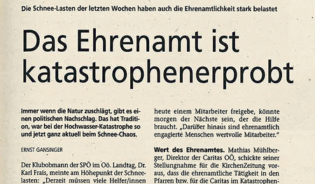 Thema vor 20 Jahren: Diskussion über das  Ehrenamt.