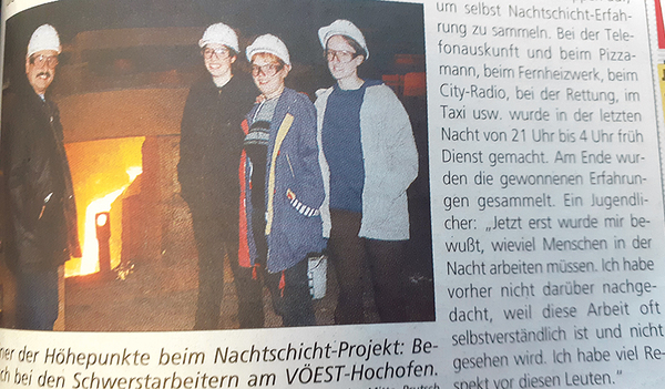 Die Jugendlichen lernten die verschiedenen Facetten der Nachtarbeit kennen.  
