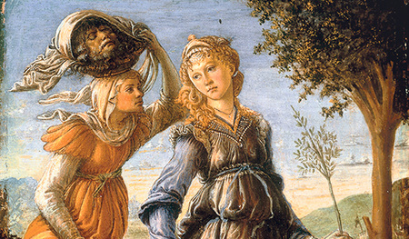 Judit mit ihrer Magd nach dem Mord an Holofernes. Gemälde von Sandro Botticelli. 