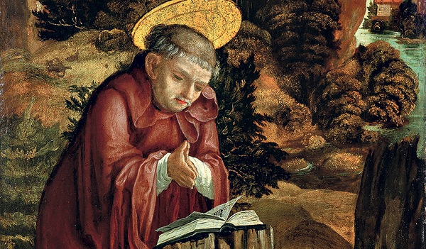 Unbekannter Meister, der hl. Benedikt in der Höhle von Subiaco, um 1510, Wien, Belvedere. 