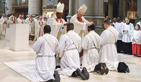 Bischöfliche „Verstärkung“ bei der Priesterweihe im Mariendom.   