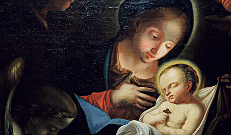 Maria mit Jesus, Darstellung in der Kirche der Kreuzschwestern in Linz.  