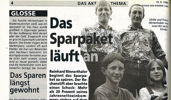 Viele Familien ächzten im Jahr 1996 unter dem Sparpaket. 