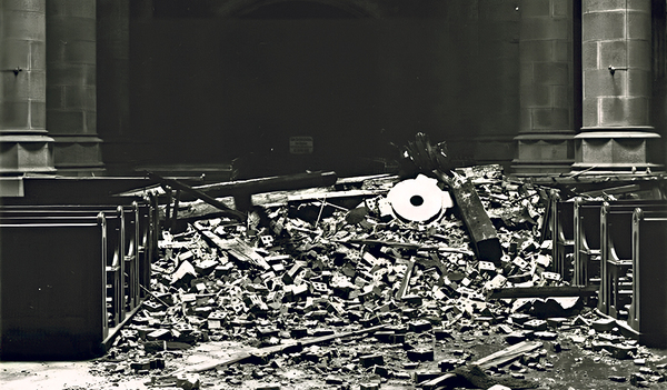 Durch Bombenschäden war der Linzer Dom 1945 unbenutzbar. 