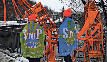 Die Kunstinstallation thematisierte Gewalt an Frauen.