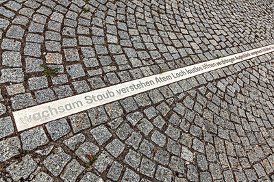 Detail der künstlerischen Intervention in Grünbach bei Freistadt. 