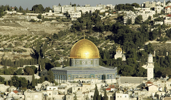 Blick über die Altstadt von Jerusalem auf den Ölberg   