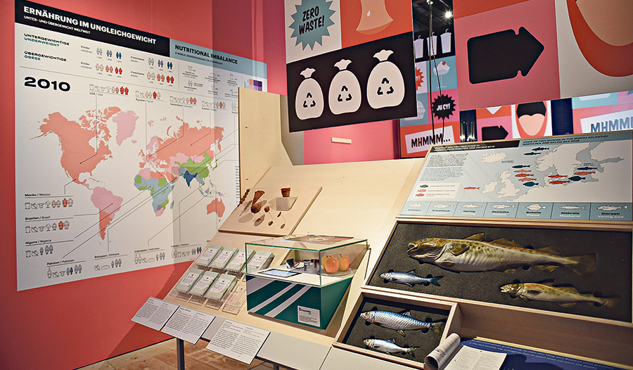 Die Ausstellung thematisiert neben Landwirtschaft und Produktion auch die globalen Zusammenhänge des Lebensmittelhandels und deren soziale Auswirkungen.   