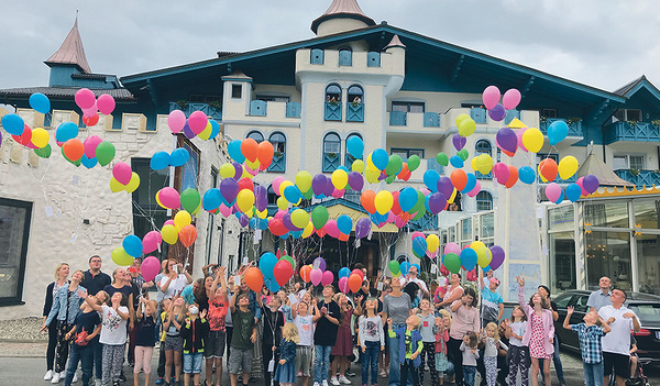 Der Luftballonstart ist der krönende Abschluss des Familienaufenthalts.  